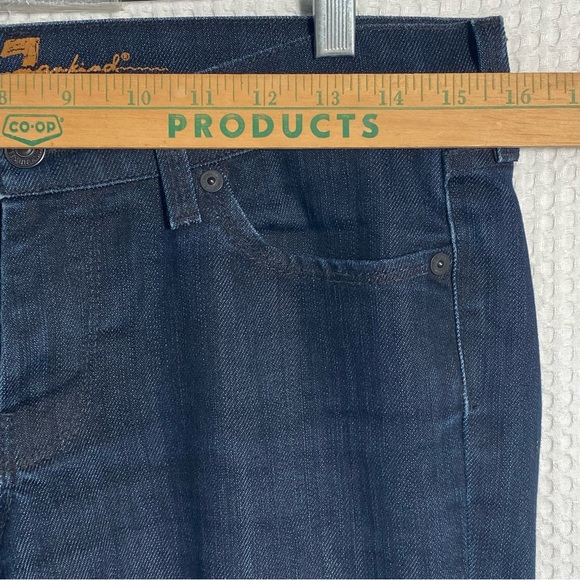 7 For All Mankind TALL Jeans Dark Wash Denim Straight Leg USA Made Women’s Sz 28 - Picture 9 of 15